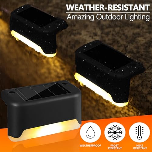 EMBOX Solar Light Outdoor Garden Waterproof Stair Deck Pool Patio Fence Gate Yard Floor Step Railing Window Balcony Sunlight Pathway (Black 8, Standard) - Image 4