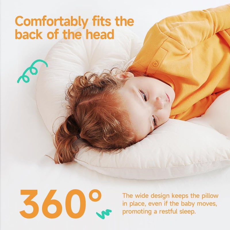 Choc chick Curve Long Toddler Kids Body Pillow for Sleeping,34x27 inches Moon Shape Soft Child Hug Sleep Pillow, 100% Organic Cotton Pillowcase, Washable Breathable Crib Toddler Pillows - Image 2