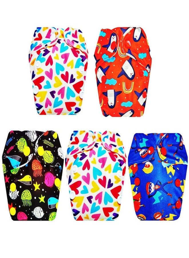 Dumbledo Premium Newborn Cloth Diaper with Integrated Soaker (Pack of 5) | Hypoallergenic | Leakproof | Travel Friendly | Worry-Free Diapering | 0 - 4 Months | Unisex Baby - Image 1