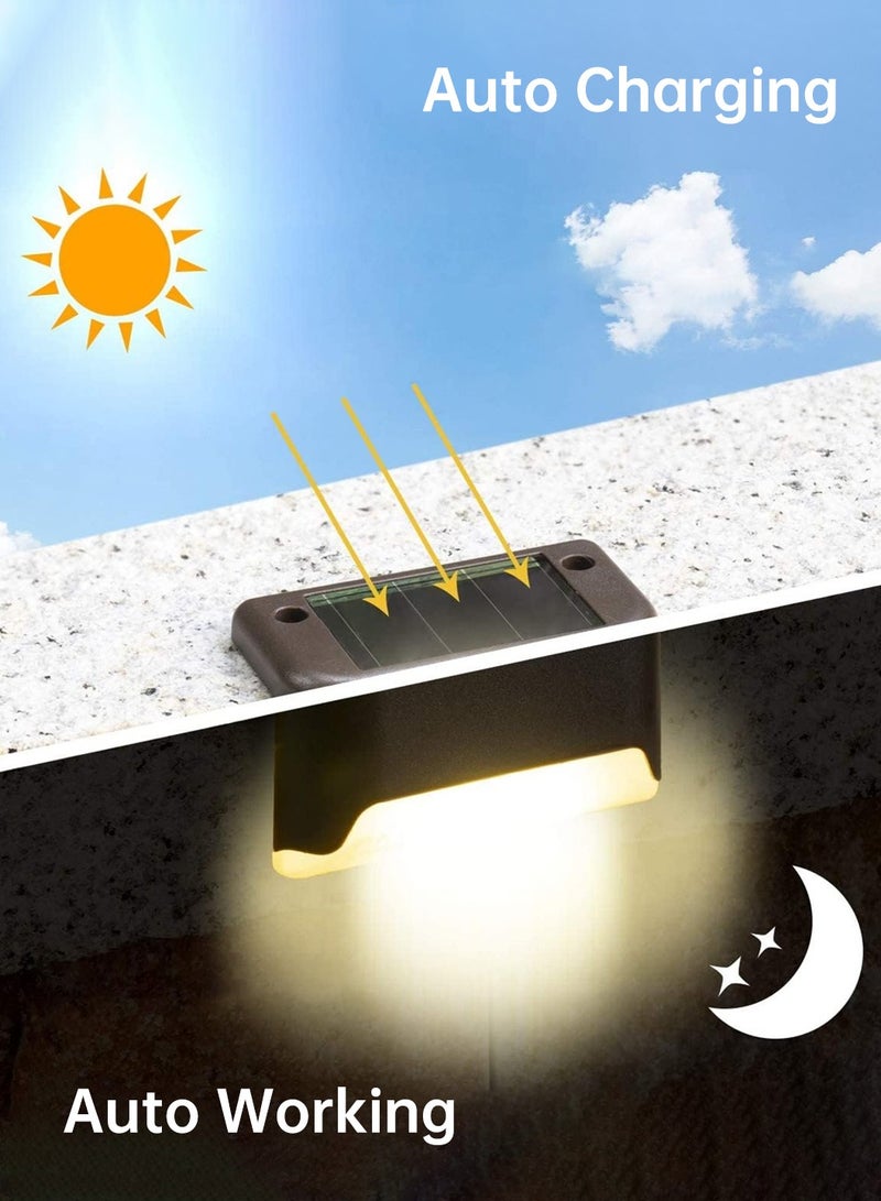 LEOKOR 8 Pack Waterproof LED Solar Deck Light Decor Solar Lights Solar Step Lamp Brown - Image 5