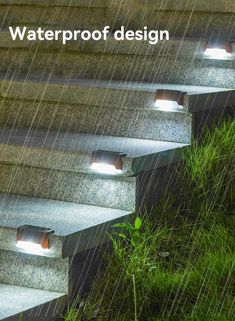 LEOKOR 8 Pack Waterproof LED Solar Deck Light Decor Solar Lights Solar Step Lamp Brown - Image 4