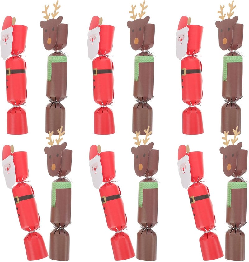 SHOWERORO Christmas Candy Cookie Boxes 20pcs Small Xmas Treat Wrapping Cases with Santa Claus Reindeer Design, Portable Party Favor Boxes for Holiday Candy Storage and Giving - Image 1