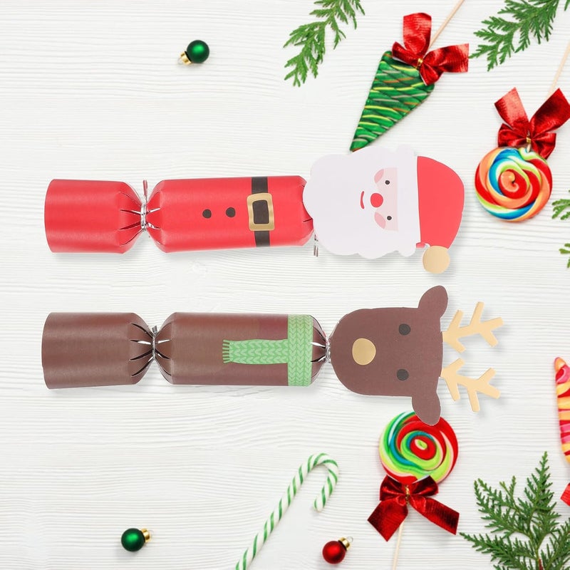 SHOWERORO Christmas Candy Cookie Boxes 20pcs Small Xmas Treat Wrapping Cases with Santa Claus Reindeer Design, Portable Party Favor Boxes for Holiday Candy Storage and Giving - Image 5