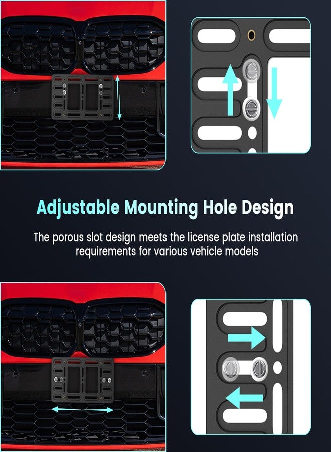 Podestaa Front License Plate Bracket Holder,No Drill License Plate Mount,Universal Bumper Car Tag Frame Mounting kit - Image 4