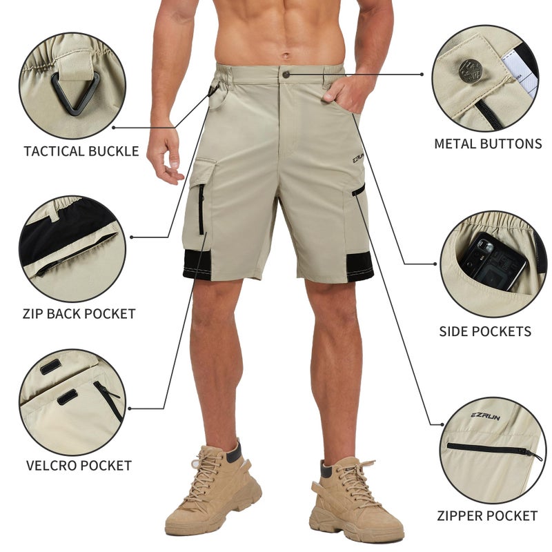 EZRUN Men's Hiking Cargo Shorts Quick Dry Golf Outdoor Work Tactical Shorts with Multi Pocket for Fishing Travel - Image 5