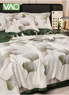 VAOdo 4PCS Queen Size Quilt Set  Atmospheric Luxury Print Summer Quilt Sets  Soft Bed Summer Quilt  Lightweight Microfiber Bedspread Modern Style Summer Quilt Sheets and Pillowcases for All Season Quilt  - Image 2
