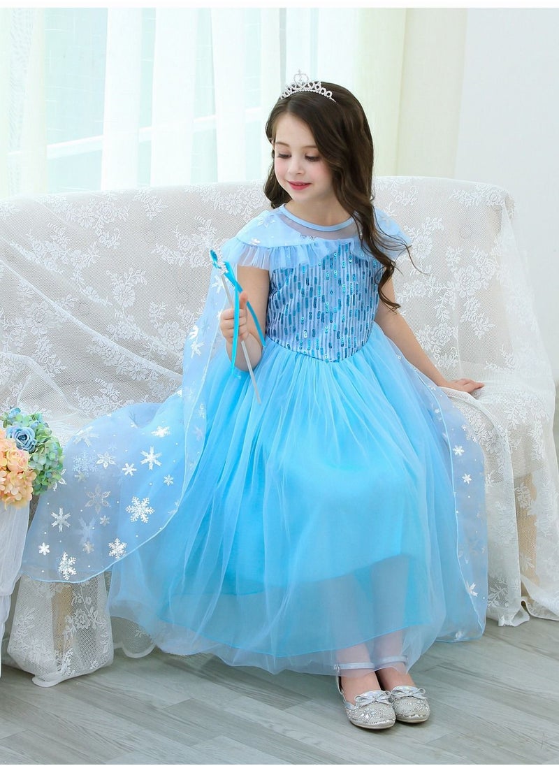 Frozen Elsa Princess skirt Little Girl Princess Dress Carnival Cosplay Costume Character Costume  - Image 3