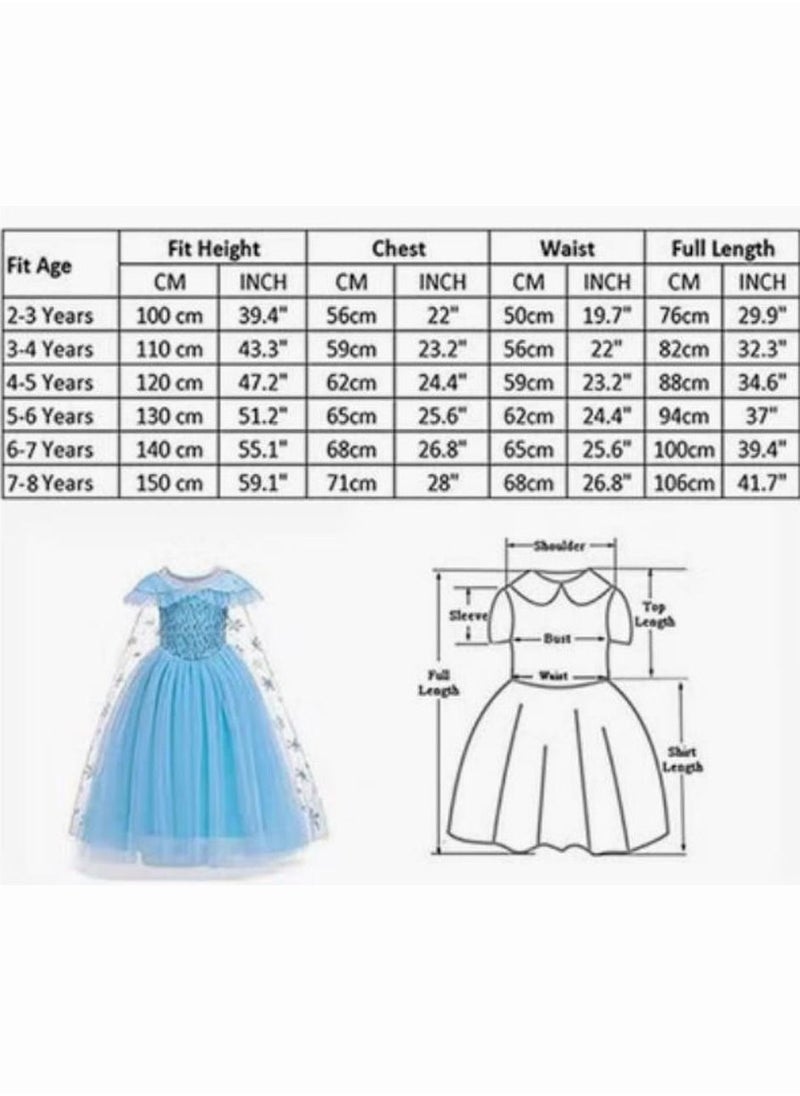 Frozen Elsa Princess skirt Little Girl Princess Dress Carnival Cosplay Costume Character Costume  - Image 5
