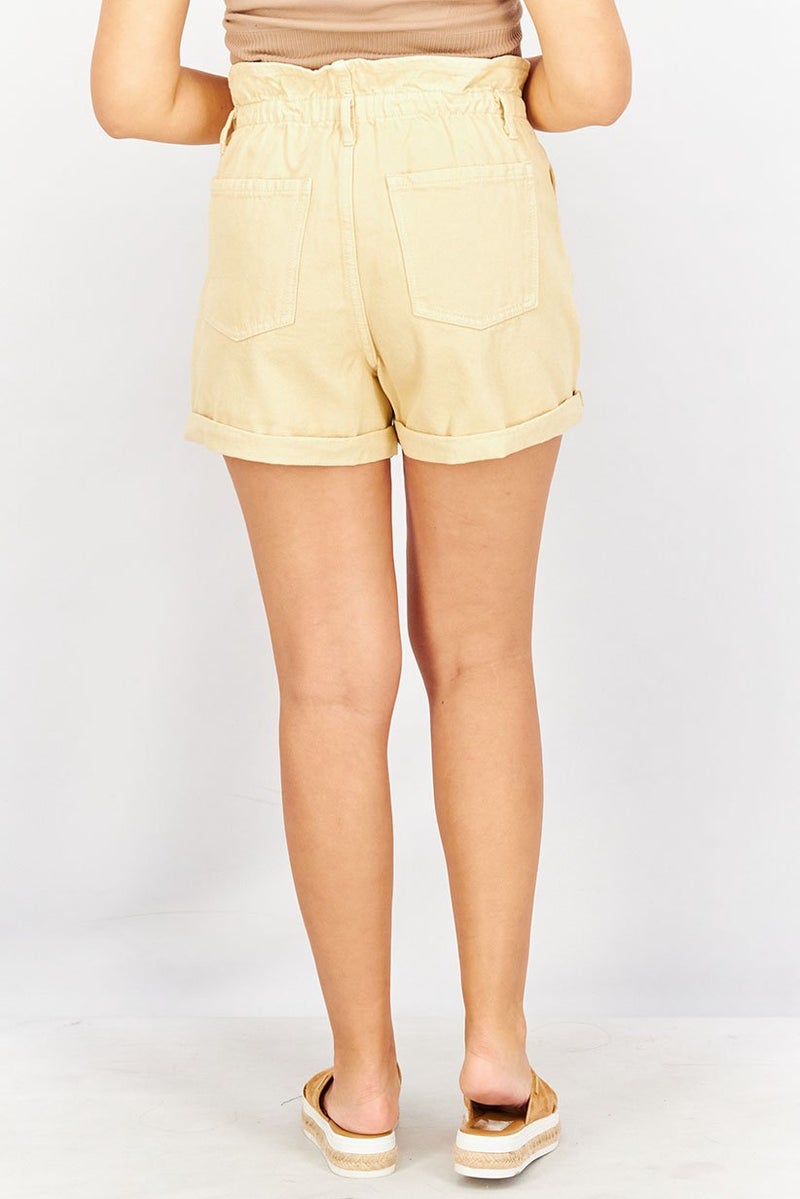 Don't Call Me Jennyfer Women High Waist Elastic Shorts, Beige - Image 3