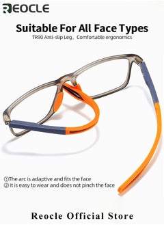 REOCLE Progressive Multifocus Reading Glasses Flexible Lightweight TR90 Frame Blue Light Blocking Computer Readers for Women and Men  - Image 3