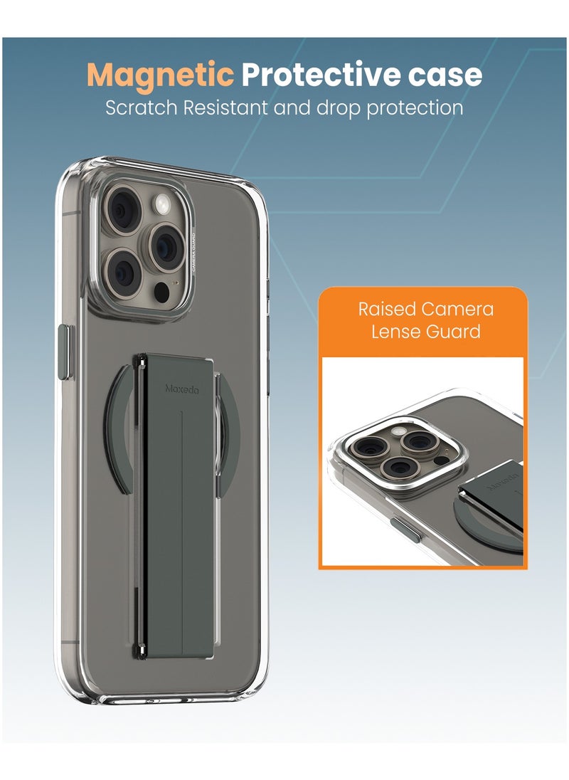 Moxedo Moxedo Magnetic Protective Case Scratch Resistant Drop Protection Magsafe Technology Compatible for iPhone 15 Pro Max 6.7 inch - Grey  - Image 3
