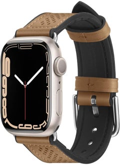 Spigen Spigen Retro Fit Band for Apple Watch 41mm/40mm/38mm Series 7/6/SE/5/4/3/2/1 - Brown Leather Band with Synthetic Leather Design, Adjustable Strap, Tang Buckle Closure 