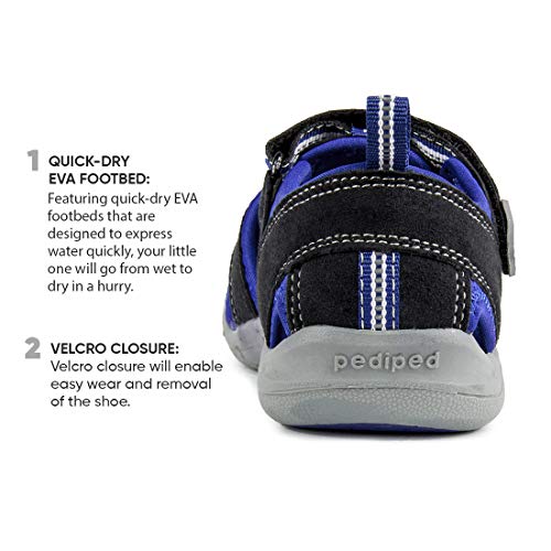 pediped Flex Sahara Sandal (Toddler/Little Kid),Black King/Blue,28 EU (11-11.5 M US Little Kid) - Image 3