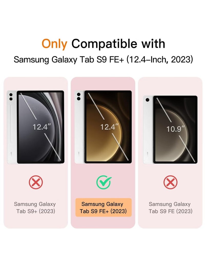 TIGER Premium Case for Samsung Galaxy Tab S9 FE+ 12.4-Inch with S Pen Holder, Soft TPU Tri-Fold Stand Protective Tablet Cover, Supports S Pen Charging, Auto Wake Sleep Function, Durable & Stylish Protection for Your Device - Image 4