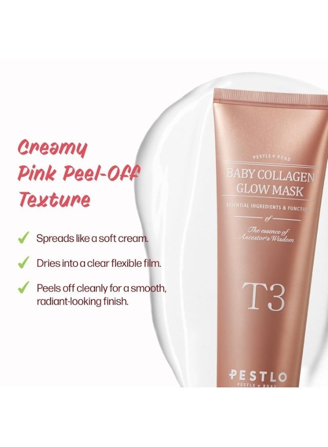 PESTLO Baby Collagen Glow Mask, Korean Peel Off Facial Mask, 2.36 fl.oz - Image 2