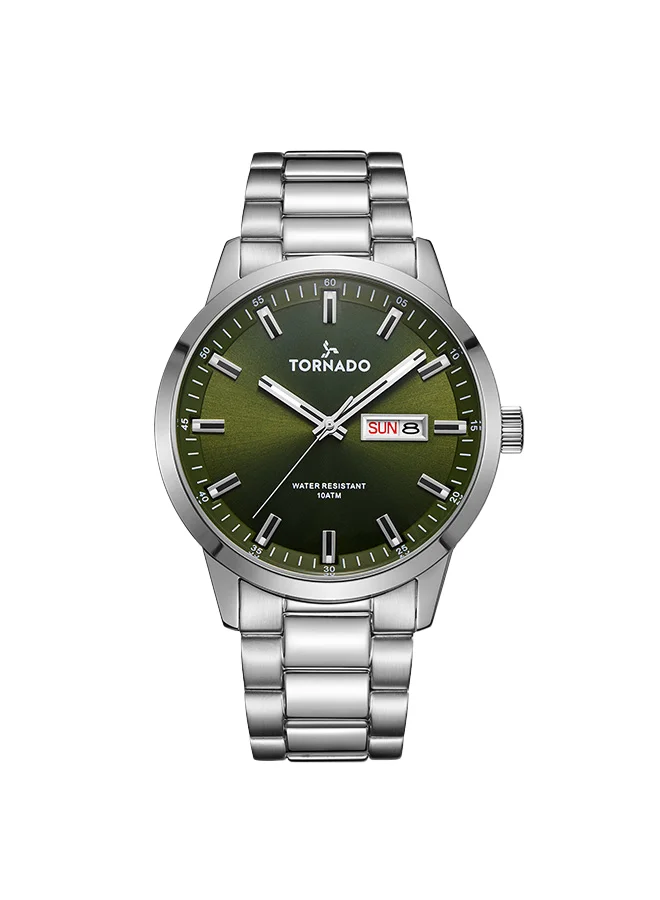 TORNADO Men's Stainless Steel Analog Watch T23001-SBSH - 43x48 mm