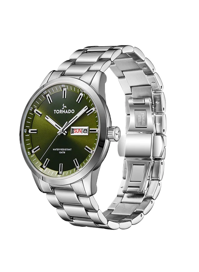TORNADO Men's Stainless Steel Analog Watch T23001-SBSH - 43x48 mm