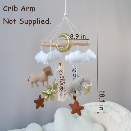 Goukurlsma Jungle Crib Mobile for Boys Girls Safari Baby Mobile for Crib Africa Safari Nursery Mobile Handmade - Image 3