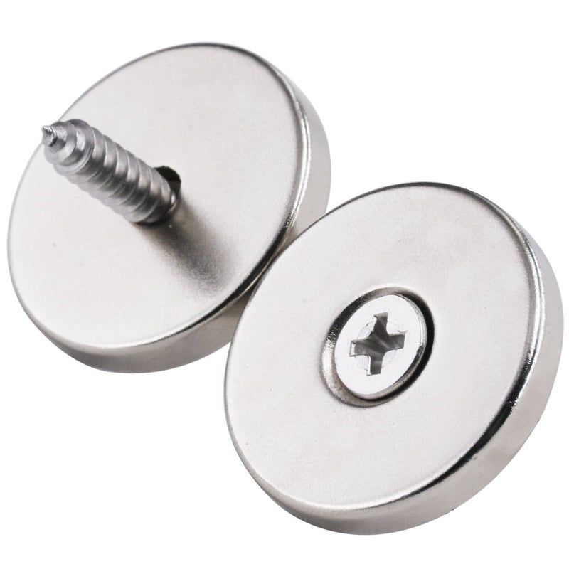 LOVIMAG 1.26 inch x 0.2 inch Neodymium Disc Countersunk Hole Magnets. Strong Permanent Rare Earth Magnets with Screws - Pack of 8 - Image 5
