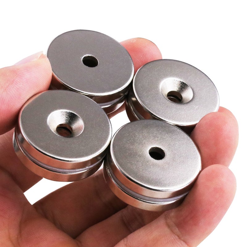 LOVIMAG 1.26 inch x 0.2 inch Neodymium Disc Countersunk Hole Magnets. Strong Permanent Rare Earth Magnets with Screws - Pack of 8 - Image 4