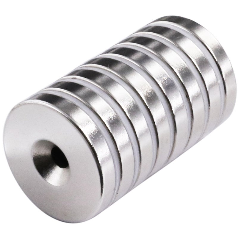 LOVIMAG 1.26 inch x 0.2 inch Neodymium Disc Countersunk Hole Magnets. Strong Permanent Rare Earth Magnets with Screws - Pack of 8 - Image 3