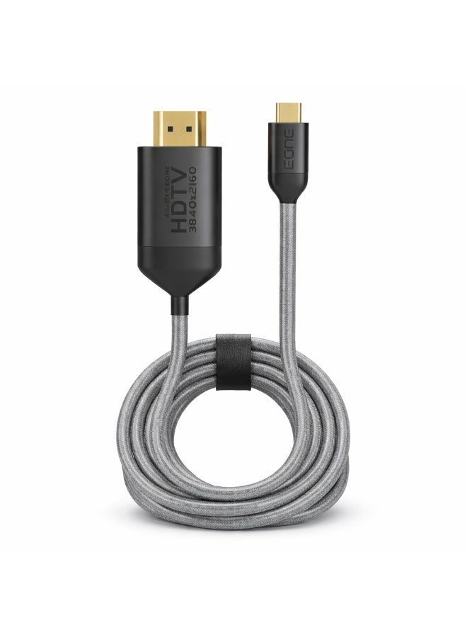 EONE USB-C to HDMI Cable 4K 60Hz Type C to HDTV Cable for MacBook iPad Samsung Laptop Monitor Plug and Play USB C Display Cable – Black - Image 1