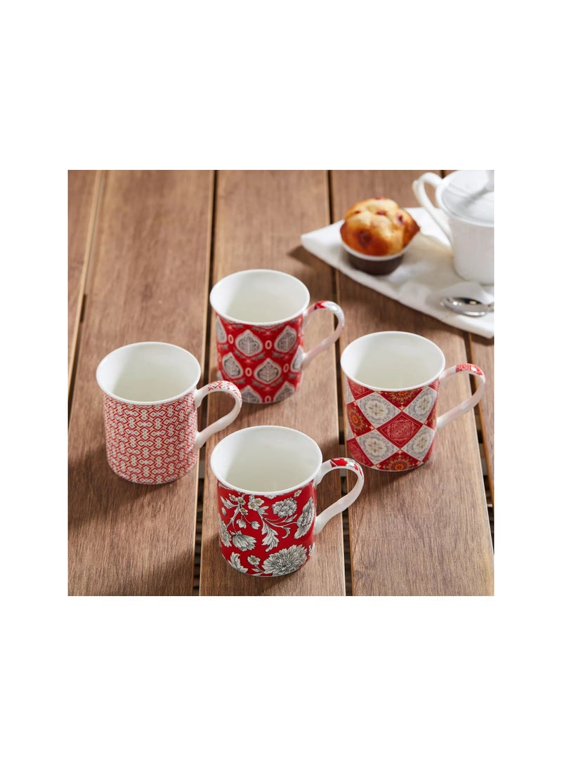 Oxford Porcelain Mug Set of 4 Pieces Match Killer Oxford Red JYD406-1 - Image 1