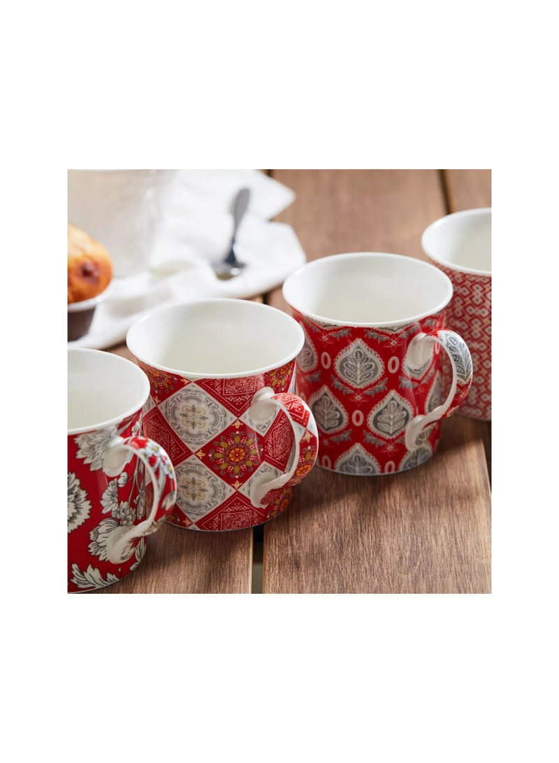 Oxford Porcelain Mug Set of 4 Pieces Match Killer Oxford Red JYD406-1 - Image 3