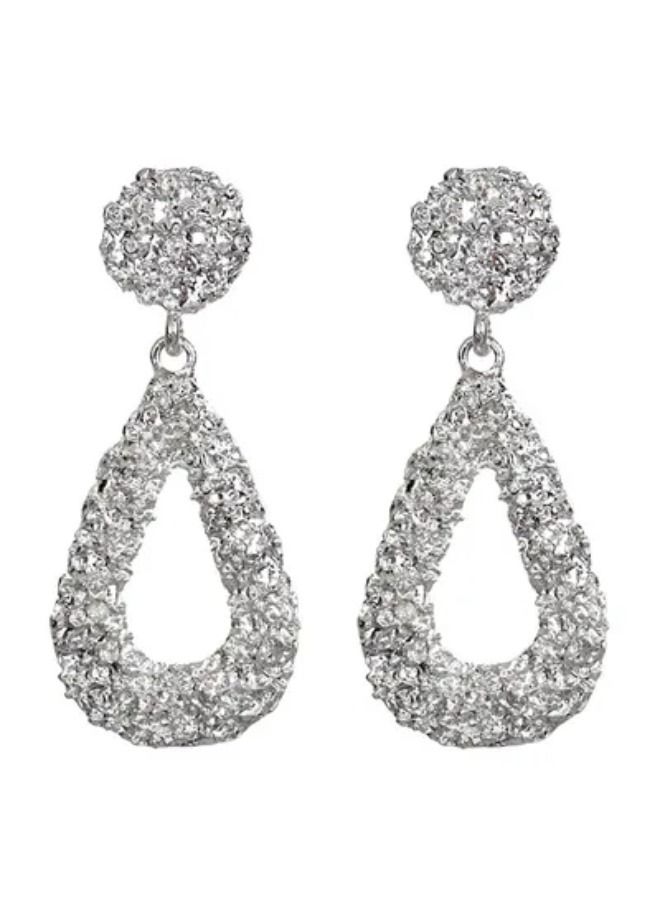 Alloy Elegant Solid Hollow Out Design  Hoop Earrings 