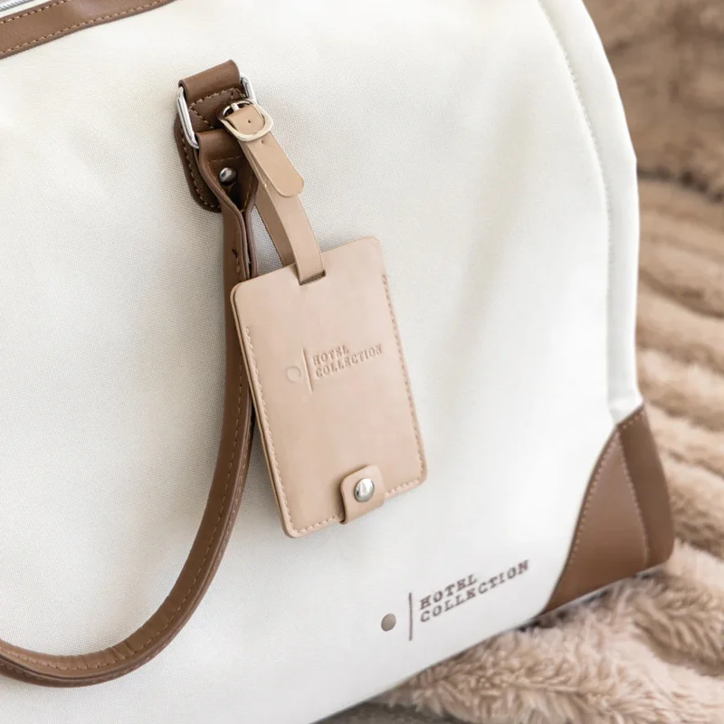 Hotel Collection Luggage Tag - Luxe PU Leather Luggage Tag – Stylish & Durable Travel Accessory