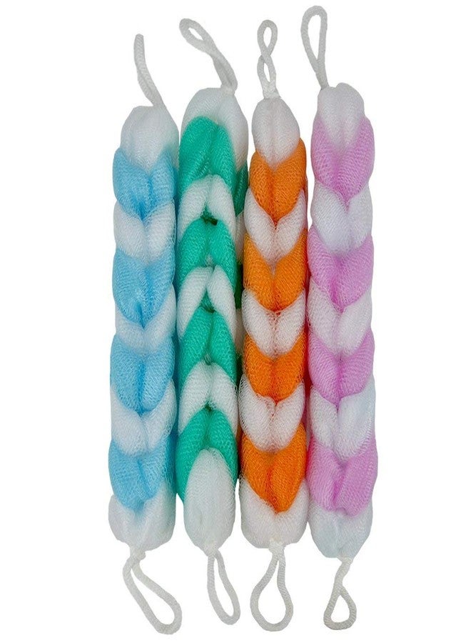 ELECSA Bath Sponges Strap Stretch Exfoliate Body Loofah Back Body Scrubber Stylish and Popular Beautiful (Pack Of 4) - Image 1