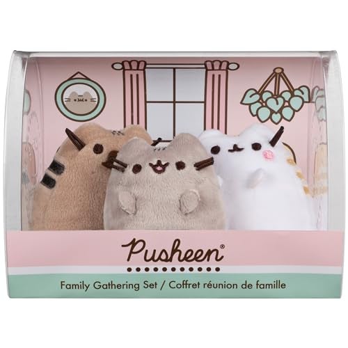 GUND Pusheen Family Gathering Collector Set of 3 Plush Stuffed Animal Cats - Image 1