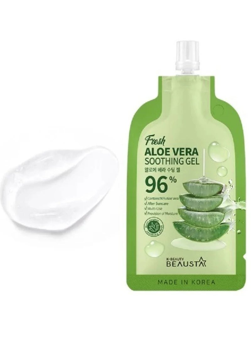 BEAUSTA 5 Pack A Soothing Gel for the Face and Body to Calm Irritated and Dry Skin Contains 96% Natural Aloe Vera Extract 20 Ml - Image 3
