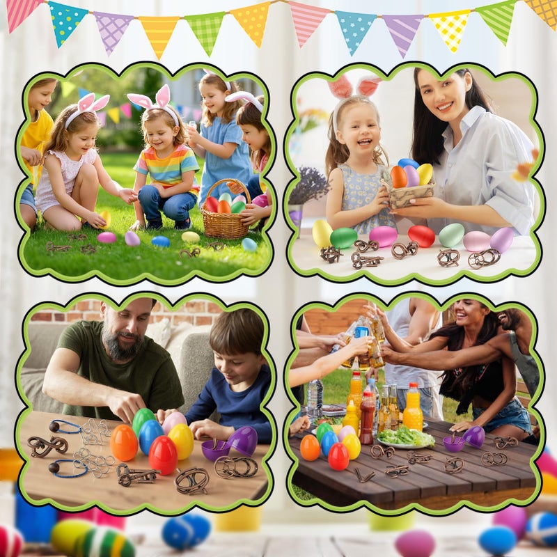 Mytothfy 24 Pack Prefilled Easter Eggs with Brain Teaser Puzzles, Easter Eggs Filled for Teens Kids Boys Girls, Easter Basket Stuffers for Kids Teens Adults, Easter Eggs Hunt Game, Classroom Prize Supplies - Image 4