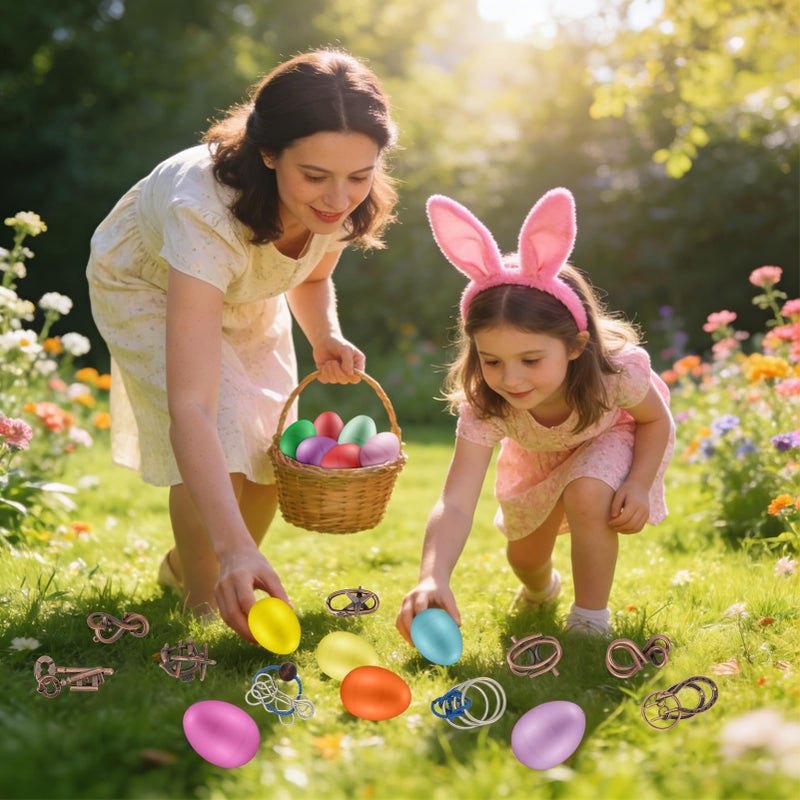 Mytothfy 24 Pack Prefilled Easter Eggs with Brain Teaser Puzzles, Easter Eggs Filled for Teens Kids Boys Girls, Easter Basket Stuffers for Kids Teens Adults, Easter Eggs Hunt Game, Classroom Prize Supplies - Image 3