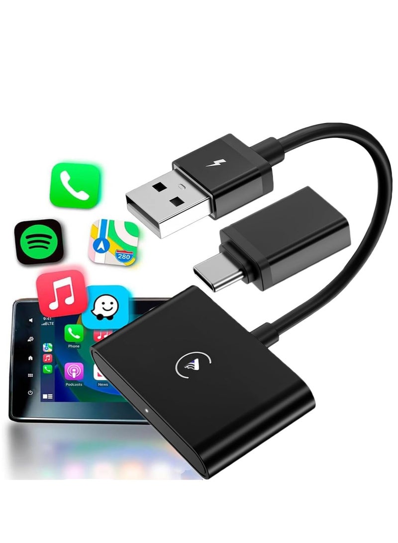 2 in 1 Wireless Carplay Auto Adapter Mini Box with Bluetooth 5.0 and WiFi for Wired CarPlay/Auto Cars - Image 1