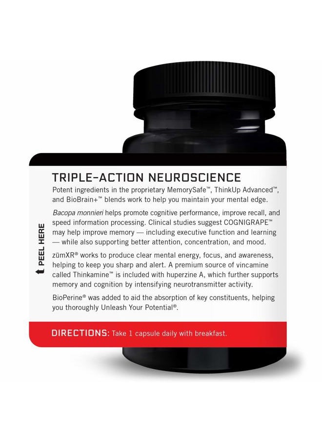 Force Factor FORCE FACTOR Forebrain Nootropic Brain Supplement with Caffeine Bacopa and Huperzine A Capsules 3Pack, White, 90 Count  - Image 4