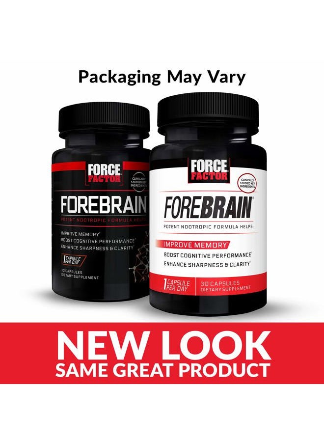 Force Factor FORCE FACTOR Forebrain Nootropic Brain Supplement with Caffeine Bacopa and Huperzine A Capsules 3Pack, White, 90 Count  - Image 2