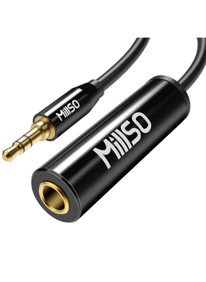 MillSO 1/4 to 3.5mm Instrument Cable, TRS Headphone Adapter 6.35mm Female to 3.5mm Male 1/8 to 1/4 Stereo Audio Adapter for Amplifier, Guitar, Piano, Speaker to Phone, Laptop, Headphone - 12inch/30cm - Image 1