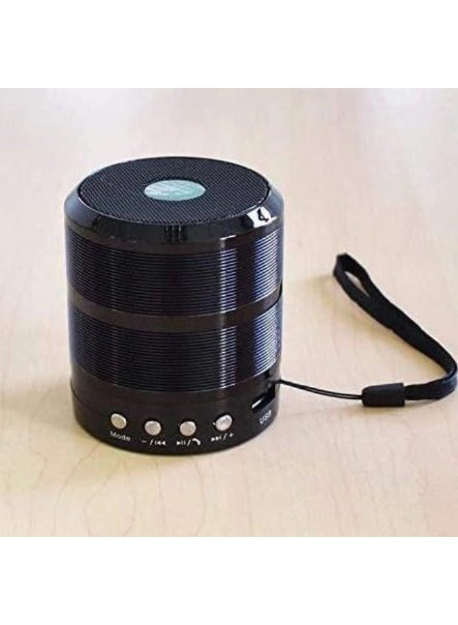 سماعة صب WS 887 مكبر صوت بلوتوث لاسلكي محمول مع راديو FM وصوت جهير قوي وتصميم صغير متنقل – لون أسود للاستخدام المنزلي والرحلات - Image 2