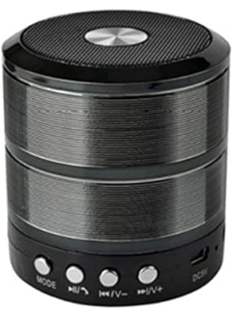 سماعة صب WS 887 مكبر صوت بلوتوث لاسلكي محمول مع راديو FM وصوت جهير قوي وتصميم صغير متنقل – لون أسود للاستخدام المنزلي والرحلات - Image 1