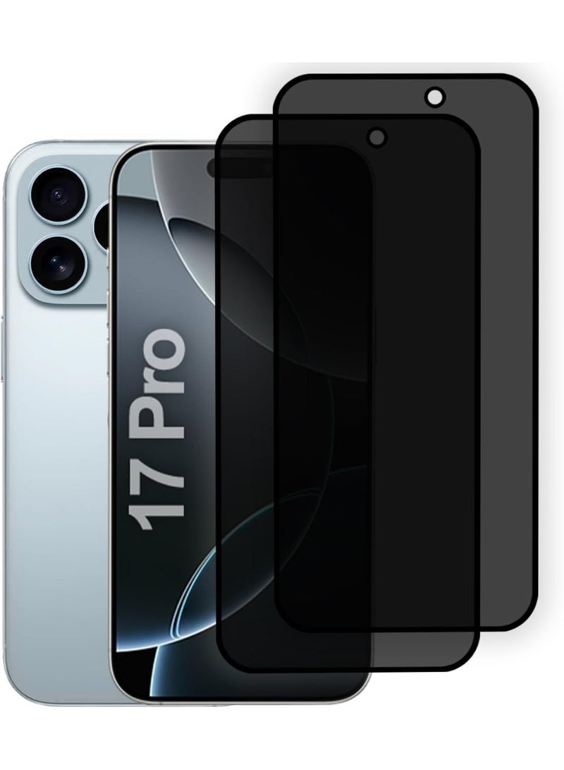 2 Pack Privacy Screen Protector for iPhone 17 Pro tempered Glass Screen Protector 9H hardness Scratch Resistance iPhone 17 Pro edge to edge glass Tempered Glass - Image 1