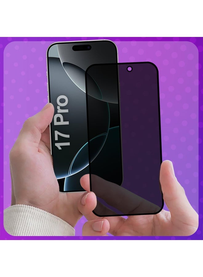 2 Pack Privacy Screen Protector for iPhone 17 Pro tempered Glass Screen Protector 9H hardness Scratch Resistance iPhone 17 Pro edge to edge glass Tempered Glass - Image 3