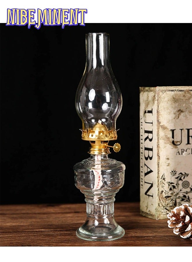 NIBEMINENT Vintage Oil Lantern Clear/Gold 12.5x2.9inch - Image 1