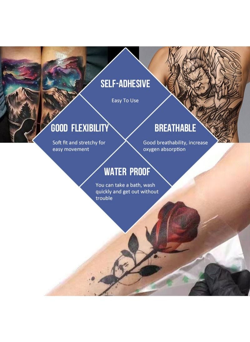 10 Pieces Tattoo Bandage Waterproof Tattoo Adhesive Plastic Second Skin Cover Clear Bandage Tape Tattoo Protection Bandage Tattoo Supplies
