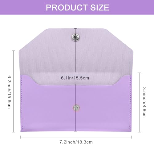 Nolcha Pu Leather Cash Envelope Wallet - Reusable Cash Stuffing Wallet for Men and Women -Purple - Image 2