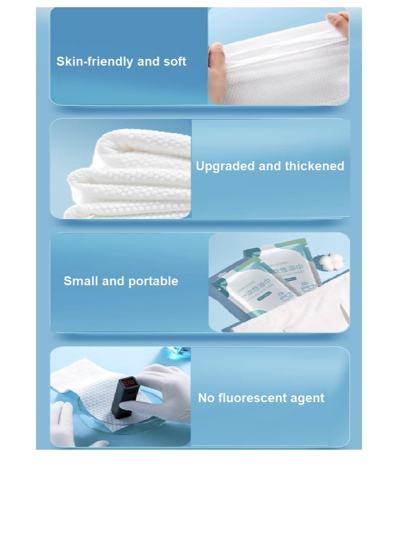 Disposable Bath Towels Face towels White Soft Bath Bath Wipes Portable and Breathable Thick Bath Cloths,10 Individually Packaged for Travel Hotel Business - Image 3