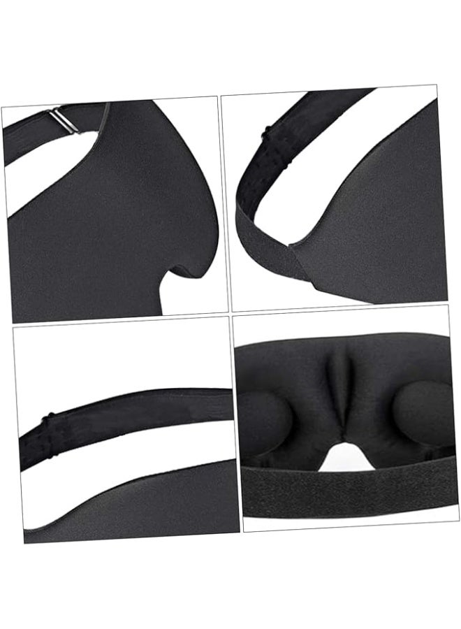 قناع عين للنوم للسفر والطيران أسود بدون فتحة للأنف قناع عين ثلاثي الأبعاد حاجب للضوء بتصميم منحنٍ للنوم - Image 5