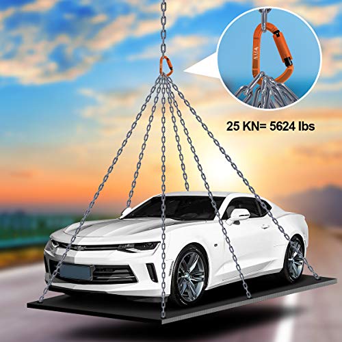 FVW 3 Pieces Heavy Duty Climbing Carabiners, 25KN UIAA Certified Auto Locking Rock Climbing Carabiners Clips for Hammocks, Swing, Locking Dog Leash and Harness, Camping, Hiking & Utility (Orange) - Image 4