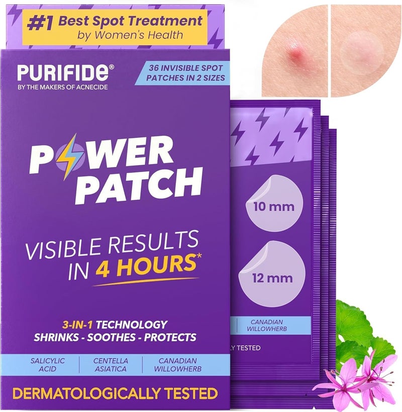 Purifide by Acnecide Power Pimple Patches 36 Invisible Spot Patches with Salicylic Acid Spot Treatment for All Skin Types
